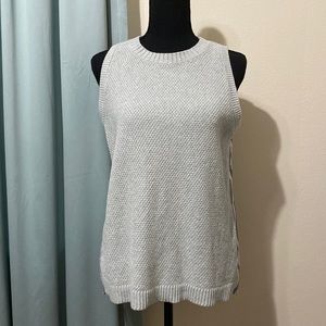Loft mixed media sleeveless blouse